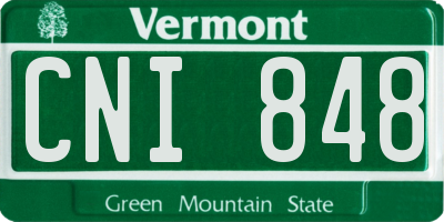 VT license plate CNI848