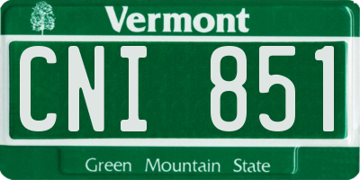 VT license plate CNI851