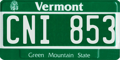VT license plate CNI853