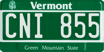 VT license plate CNI855