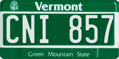 VT license plate CNI857