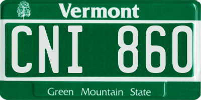 VT license plate CNI860