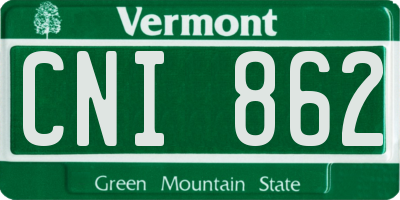 VT license plate CNI862