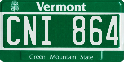 VT license plate CNI864