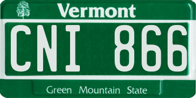 VT license plate CNI866