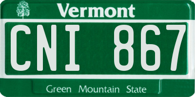 VT license plate CNI867