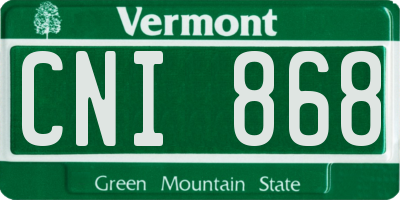VT license plate CNI868