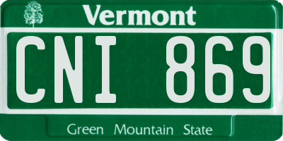 VT license plate CNI869