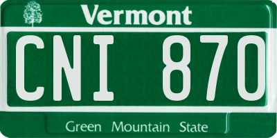 VT license plate CNI870