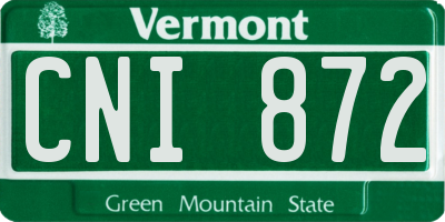 VT license plate CNI872