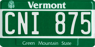 VT license plate CNI875