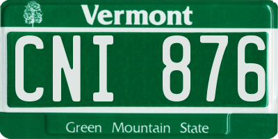 VT license plate CNI876