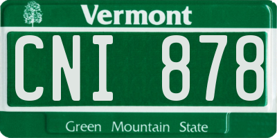 VT license plate CNI878