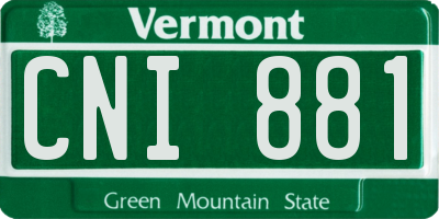 VT license plate CNI881