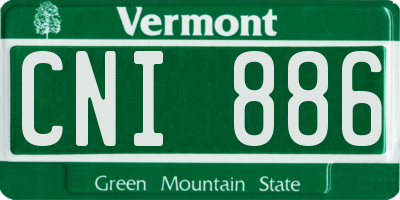 VT license plate CNI886
