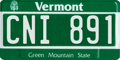 VT license plate CNI891