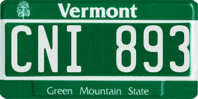 VT license plate CNI893