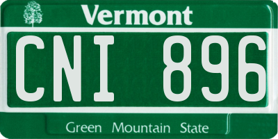 VT license plate CNI896