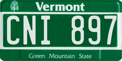 VT license plate CNI897