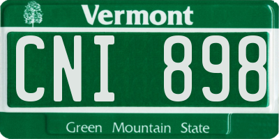 VT license plate CNI898