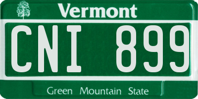 VT license plate CNI899