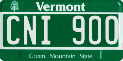 VT license plate CNI900