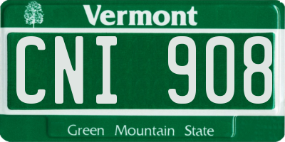 VT license plate CNI908