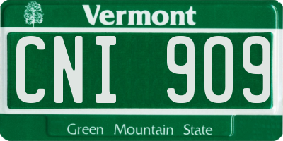 VT license plate CNI909