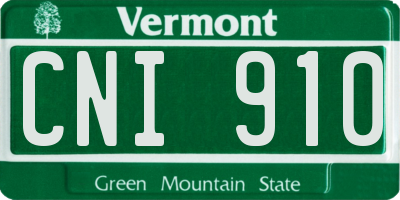 VT license plate CNI910
