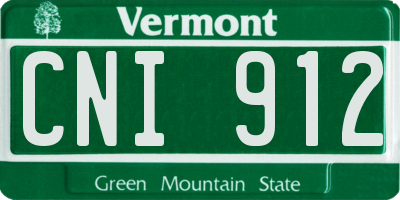 VT license plate CNI912