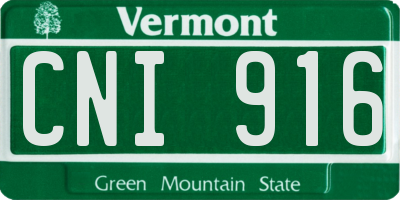 VT license plate CNI916