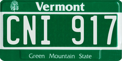 VT license plate CNI917