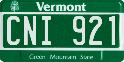 VT license plate CNI921