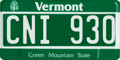 VT license plate CNI930