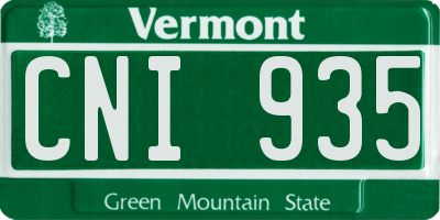 VT license plate CNI935
