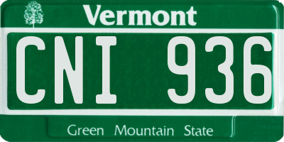 VT license plate CNI936