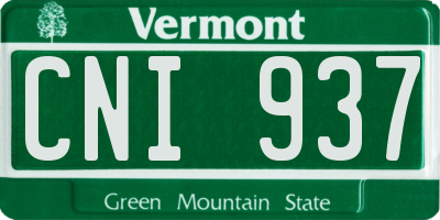 VT license plate CNI937