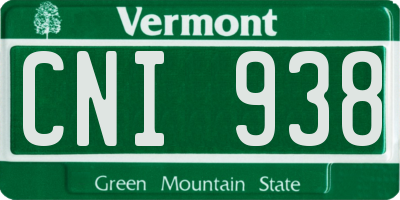 VT license plate CNI938