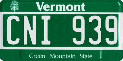 VT license plate CNI939