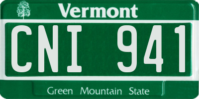 VT license plate CNI941