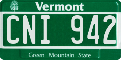 VT license plate CNI942