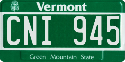 VT license plate CNI945