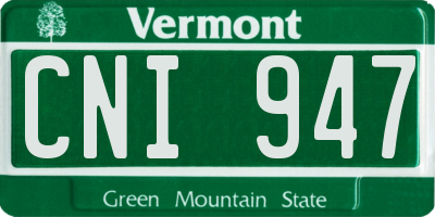 VT license plate CNI947