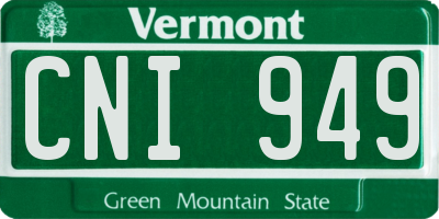 VT license plate CNI949
