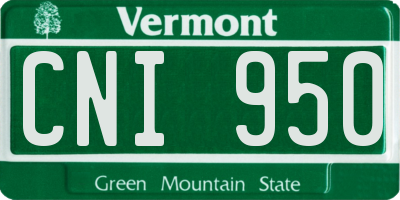 VT license plate CNI950