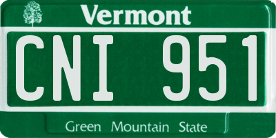 VT license plate CNI951