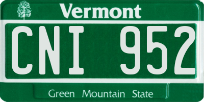 VT license plate CNI952