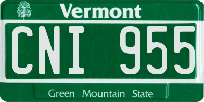 VT license plate CNI955