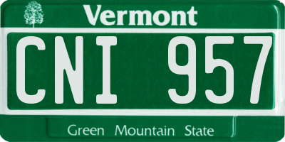 VT license plate CNI957