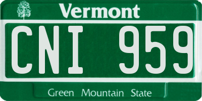 VT license plate CNI959